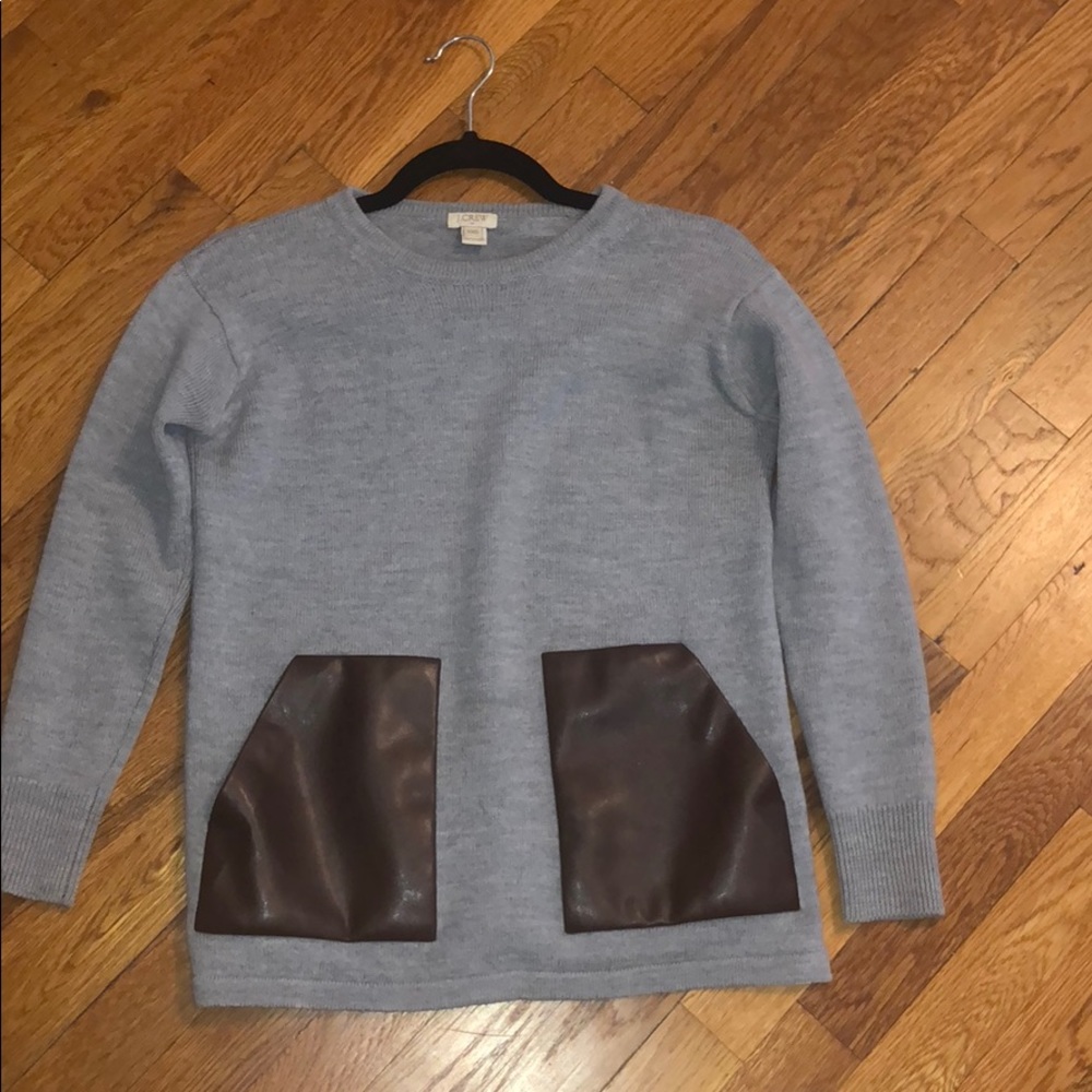 Jcrew sweater with leather pockets